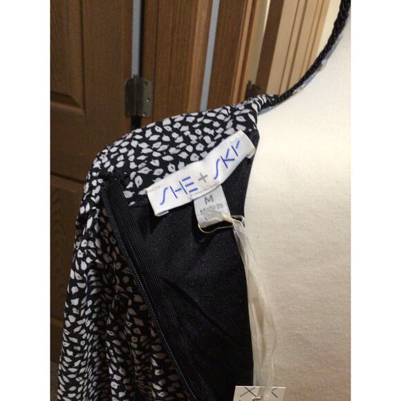 She + Sky Long Sleeve Sheer Black Dress – Zipper Back – NWT Size M - Picture 5 of 5